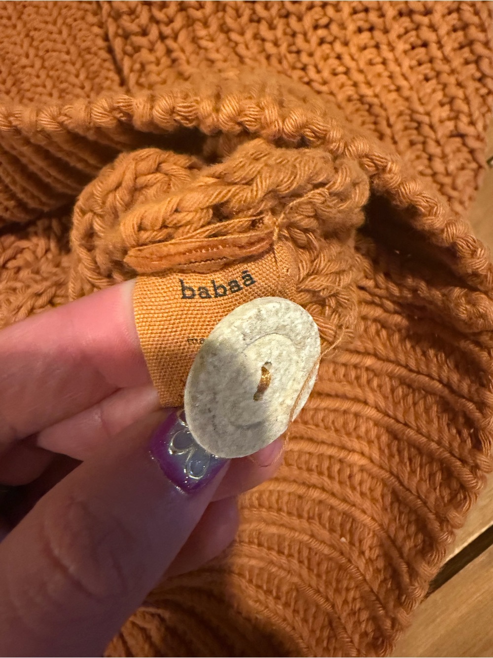 Babaa Chunky Knit Cardigan in Burnt Orange EUC - Picture 4 of 9